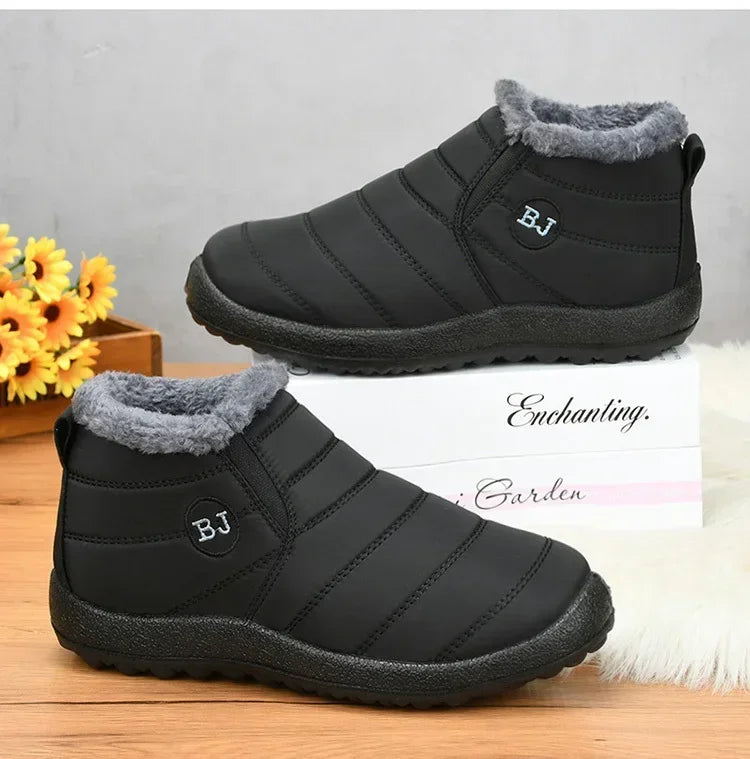 Waterproof Winter Boots for Women New Plush Snow Boots Women Ankle Boots Warm Black Couple Cotton Couples Platform Shoes