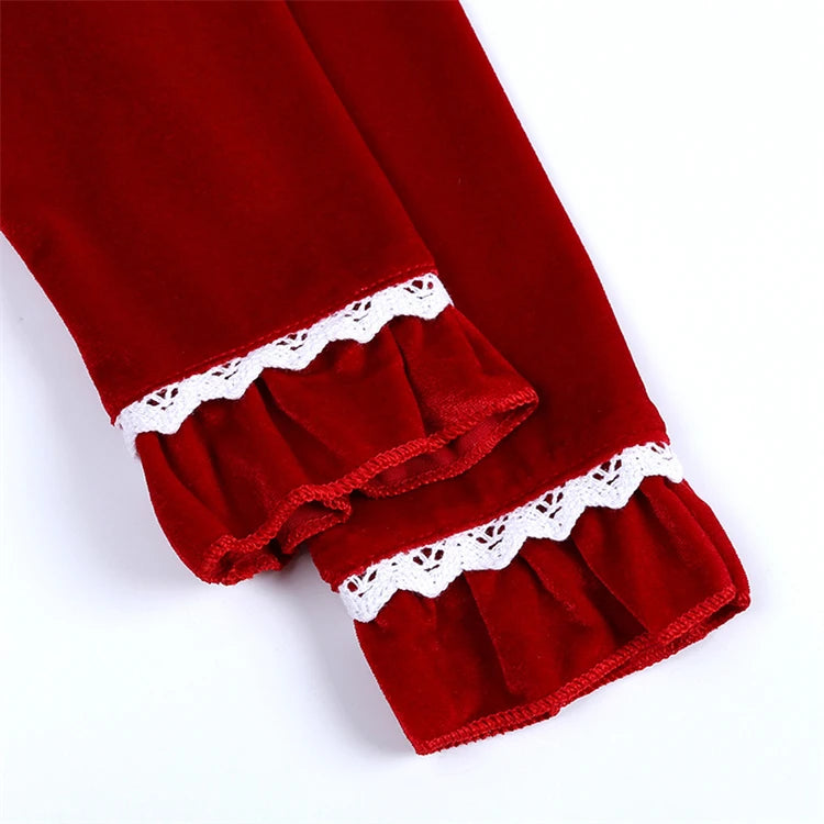 Christmas Baby Boy Girl Red Pajamas Sets For New Year Velvet Kids Family Match Pyjamas Bathrobe Outfits Children Pjs Homewear