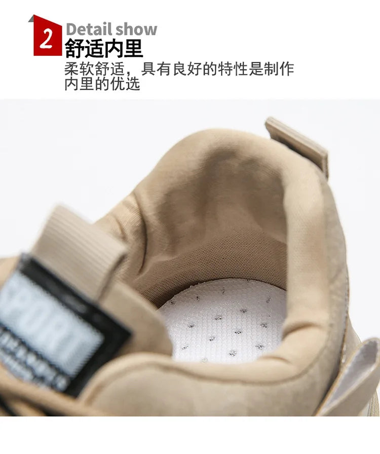 Baskets homme imperméables, bottes de travail, chaussures de travail à semelle épaisse en peluche, résistantes au froid, à lacets, antidérapantes, en coton, nouveauté 2025