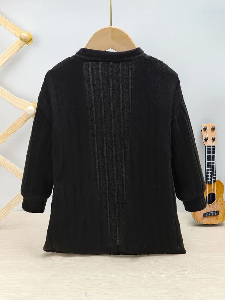 Girls Solid Color Casual Outing Knitted Cardigan Children's Spring and Autumn Simple Versatile Jacket