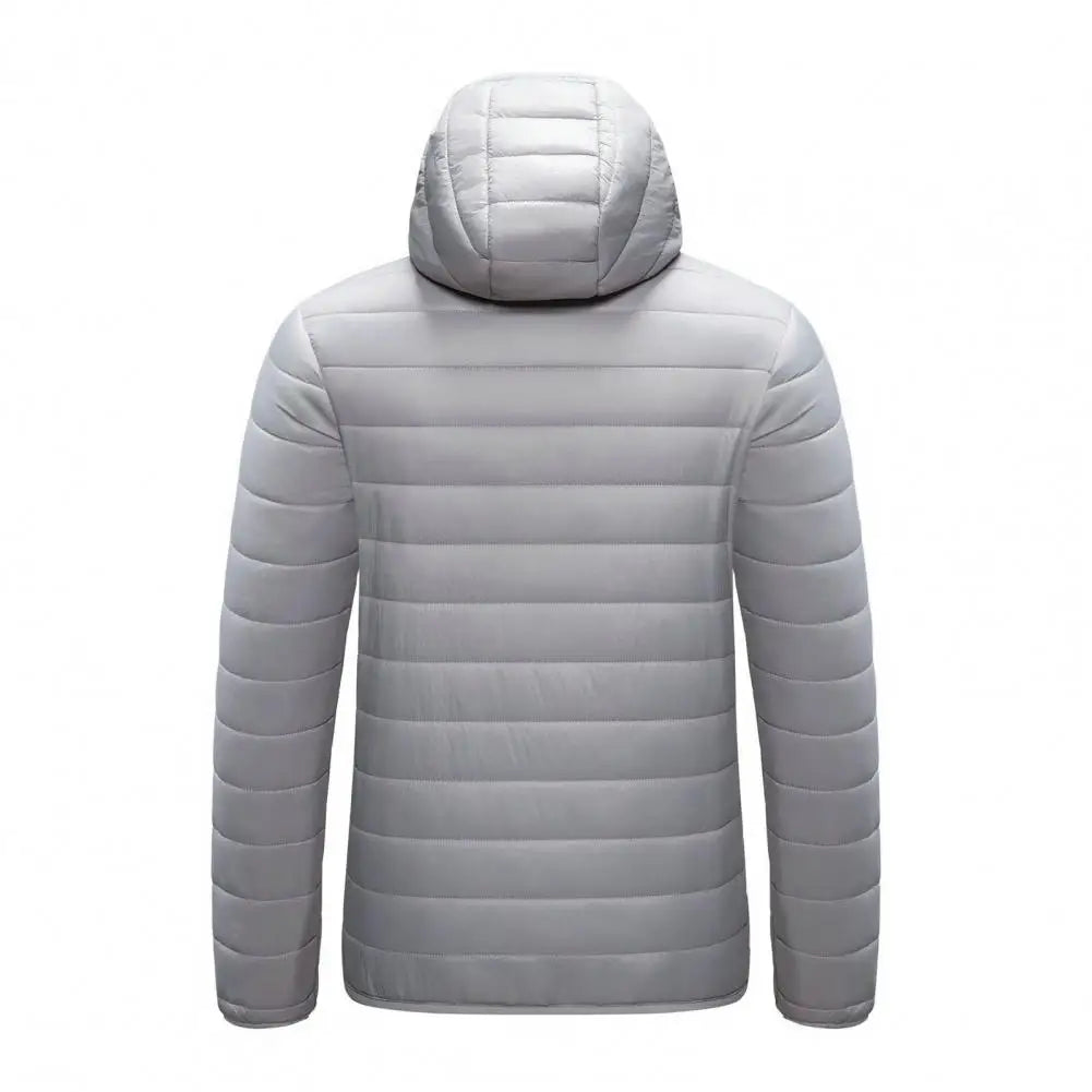 Winter Men Coat Hooded Cotton Padded Warm Windproof Parka Cotton-padded Zipper Closure Lightweight Male Down Coat Sports Clothes