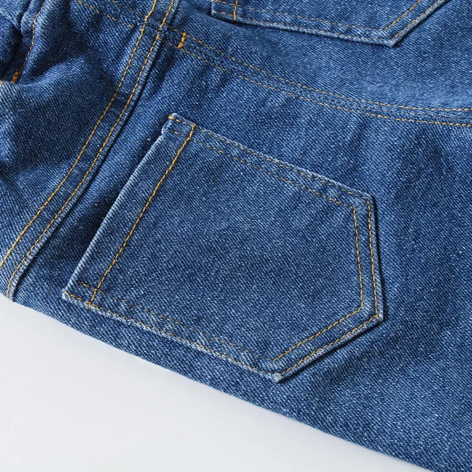 Pantalones vaqueros de color liso para niñas, estilo casual, para primavera y otoño, de 1 a 6 años.