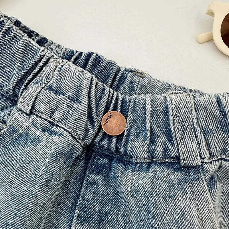 Pantalones vaqueros para bebés, primavera y otoño 2024, informales, sencillos y largos, coreanos