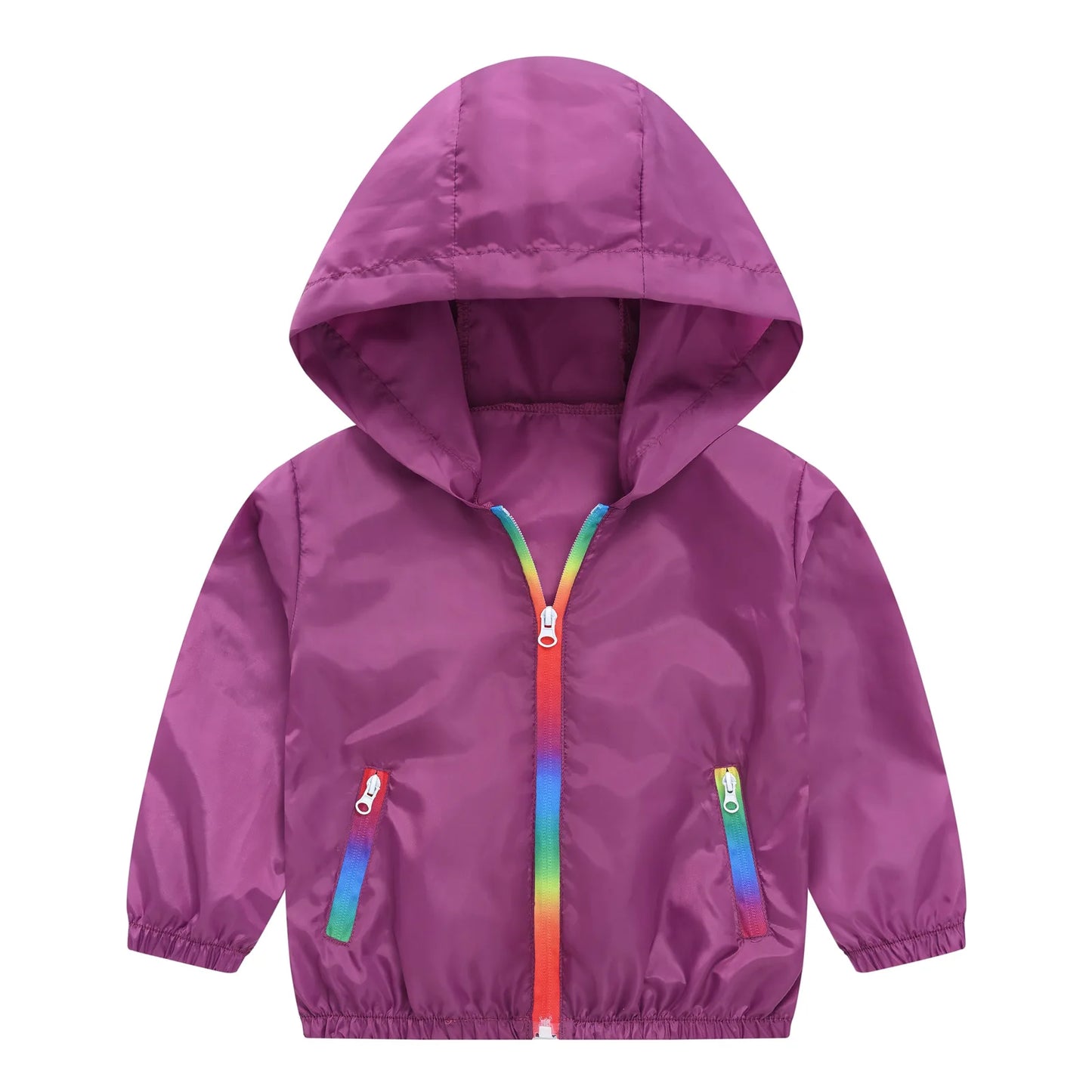 Children's Summer Thin Sun-protective Jacket Boys Girls Breathable Hooded Zipper Solid Lightweight Coat Jackets Clothing