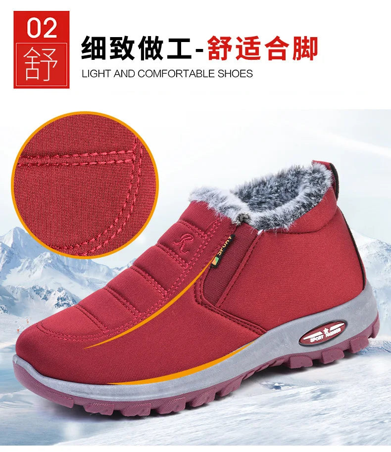 Winter Snow Boots Men Casual Slip on Ankle Boots Warm Fur Comfortable Sneakers Non-slip Botas Men Shoes Zapatos Hombre2024