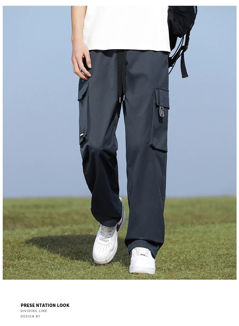 Youth Fashion Trend High-quality Outdoor Sports Leisure Workwear Long Pants Comfortable Breathable Leg Tied Straight Leg Pants