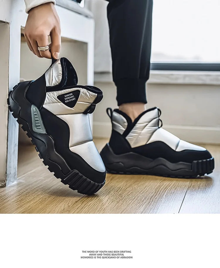 Winter men's thick-soled high-top cold-resistant snow boots, piled and thickened warm cotton shoes, non-slip men's boots