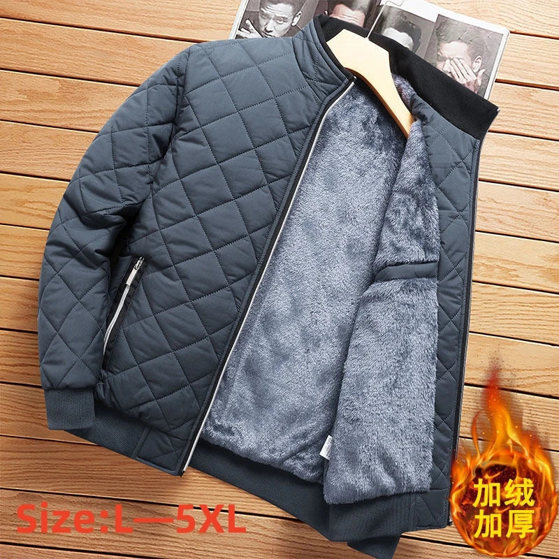 2025 Men's Thick Warm Bomber Jacket Coats Autumn Winter Fleece Lined Casual Jacket for Men Slim Fit Winter Clothing Parkas 5XL