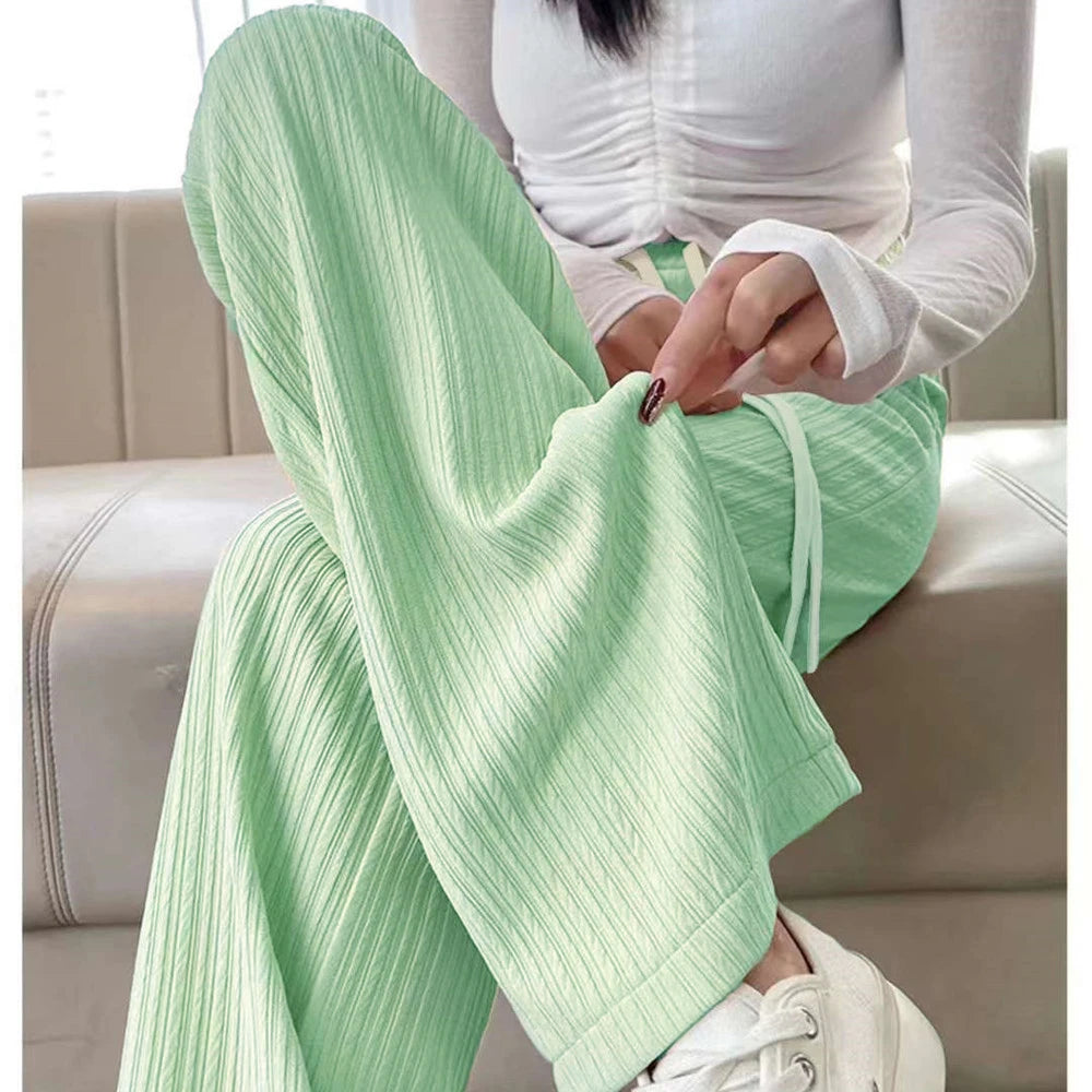 2023 New Spring And Winter Wide-leg Jeans Women Loose Straight Leg All Draped Trousers Students High-waisted Nine-point Pants