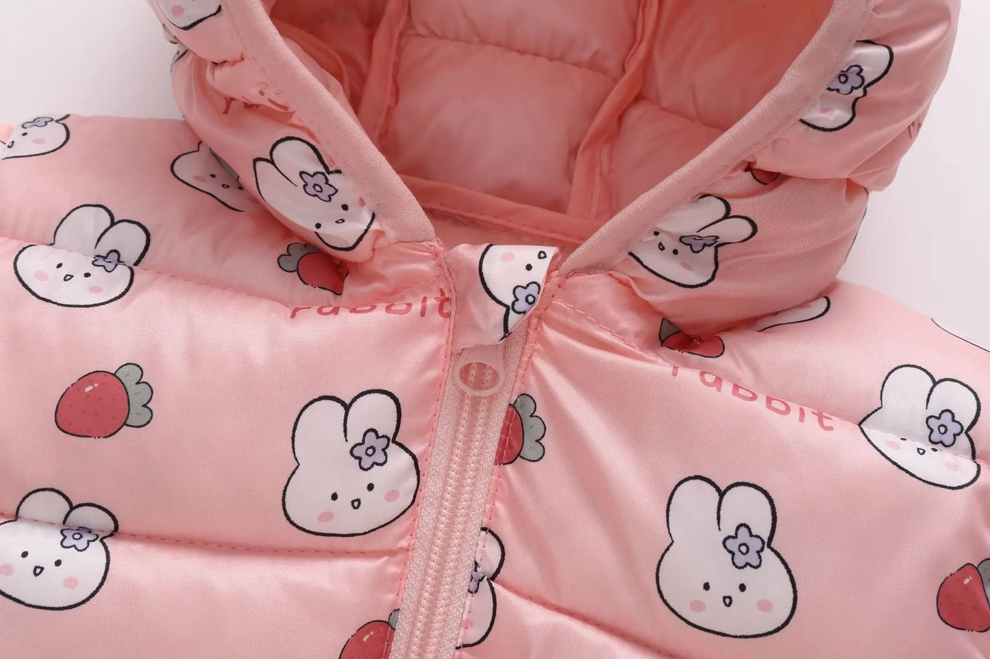 1-6Y Baby Cartoon Bear Ear Hooded Puffer Jackets Infant Warm Printed Winter Coats