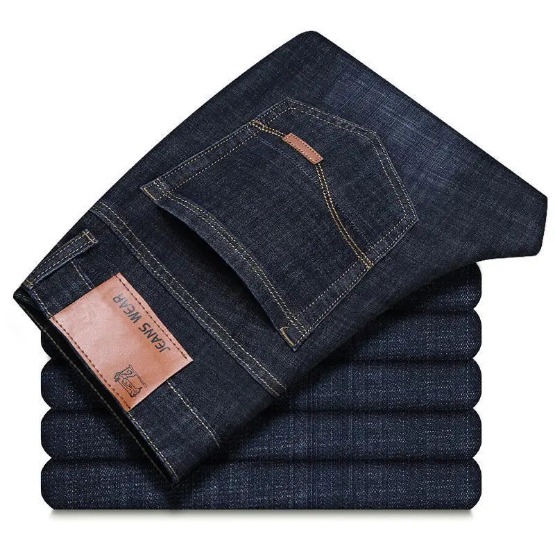 2025 Men Fashion Straight Jeans Men 2025 New Stretch Slim Fit Pants Comfortable Soft Business Denim Trousers Male Brand Clothing
