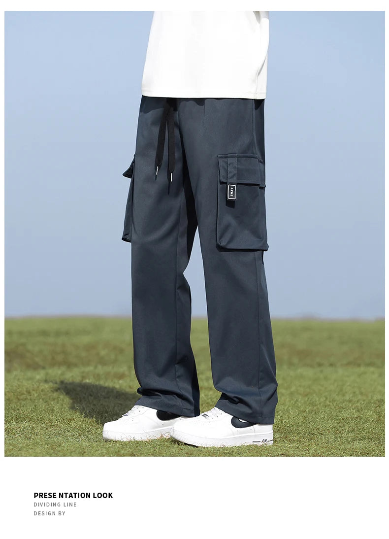 Youth Fashion Trend High-quality Outdoor Sports Leisure Workwear Long Pants Comfortable Breathable Leg Tied Straight Leg Pants