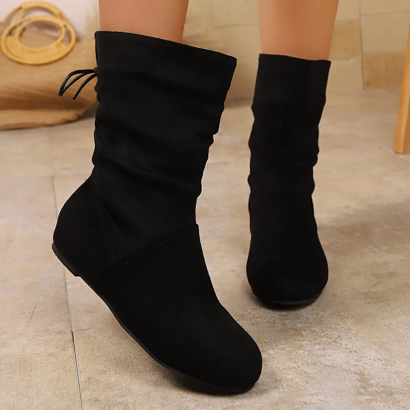 Low Heel Women Boots New Four Season Comfortable Women Shoes Fashion Outdoor Sexy Mid Calf Boots Woman Botas De Mujer