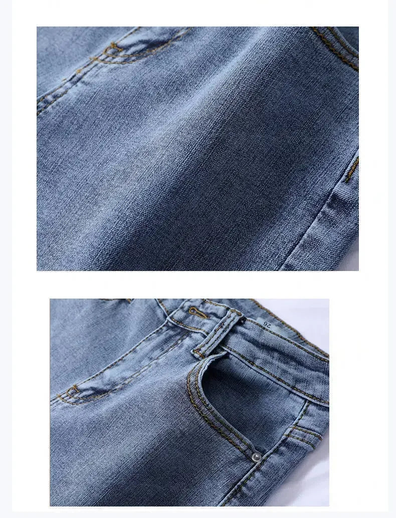 High Waist Jeans Denim Women Spring and Summer  New Outer Wear Thickening Tight Elastic All-match Pencil Pants