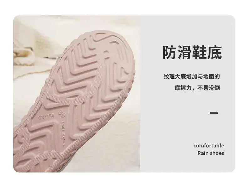 New High Top Waterproof Cotton Shoes for Women Plus Velvet Warm Waterproof Cotton Boots Rain Boots Botas Altas Plataforma Mujer