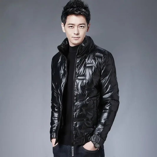 Trendy Men's Cropped Winter Jacket Lightweight Down Cotton Stand Collar Warm Casual Style Korean Version Thickened For Parkas