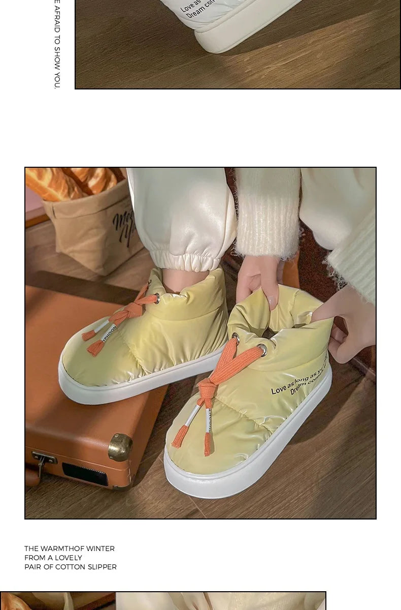 Women New Warm Snow Boots Women Waterproof Winter Sports Cotton Boots Comfortable Thick Bottom Plush Lining Cotton Padded Shoes