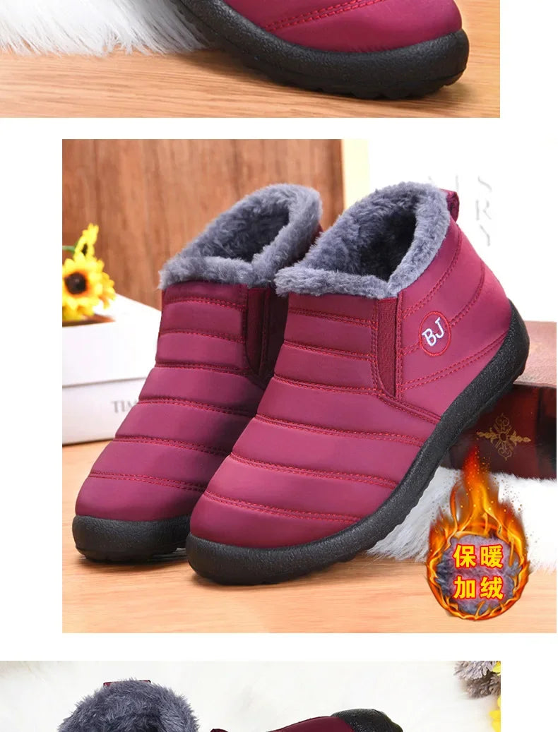 Women Boots Slip On Winter Boots Trend  Winter Shoes For Women Booties Short Waterproof Snow Fur Boots Ankle Bota Feminina 2024