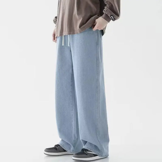 M-3XL Teenage Jeans Appear Slim and Loose Fitting Casual and Versatile Sportswear Pants Straight Leg Trendy Jeans ﻿