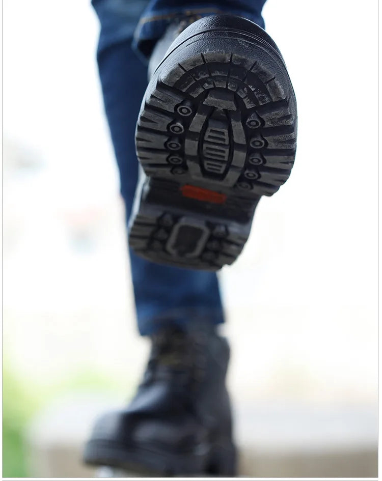 Botas de seguridad para hombre, indestructibles, con puntera de acero, impermeables, resistentes al desgaste y a los impactos.