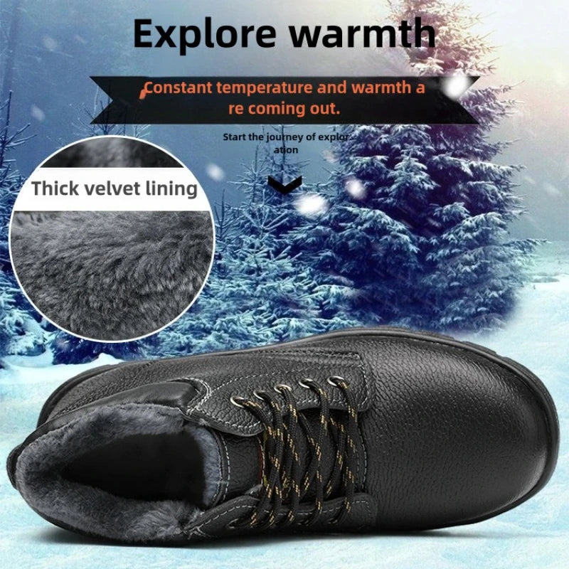 Botas de seguridad para hombre, indestructibles, con puntera de acero, impermeables, resistentes al desgaste y a los impactos.