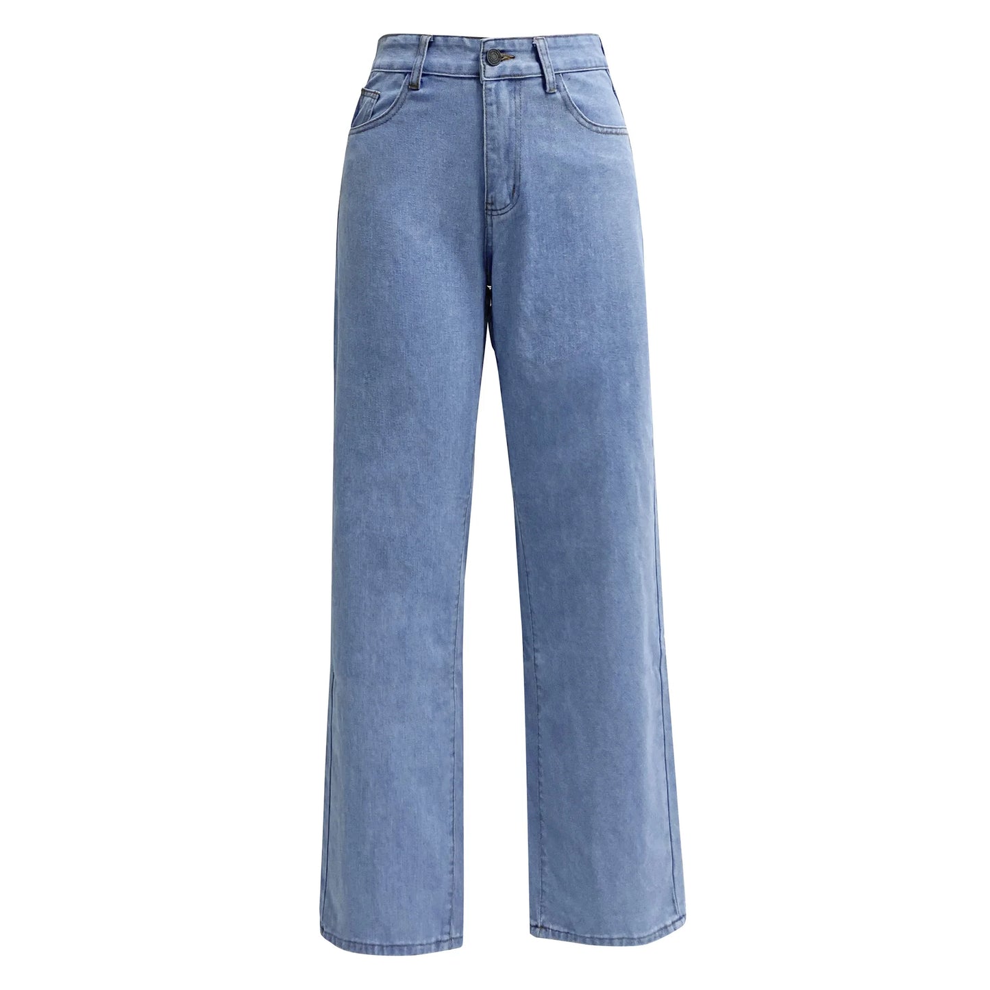 Straight High Waist Jeans Women 2024 New Leg Pockets Basics Ankle Length Pants Y2k Denim Trousers Vintage Blue Washed Jeans