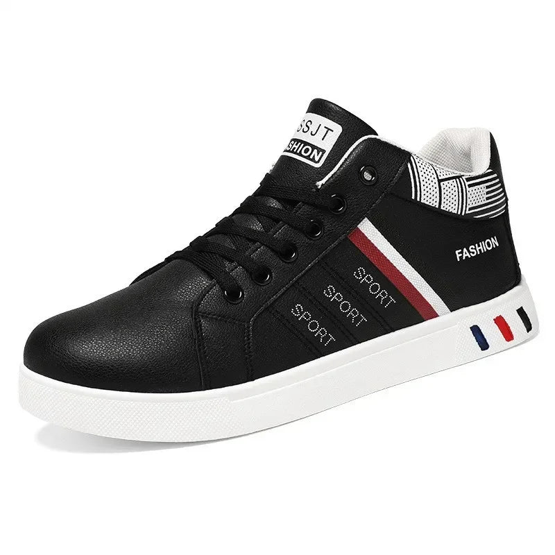 Botas altas para hombre, primavera y otoño, botines blancos transpirables, informales, con plataforma, nuevas