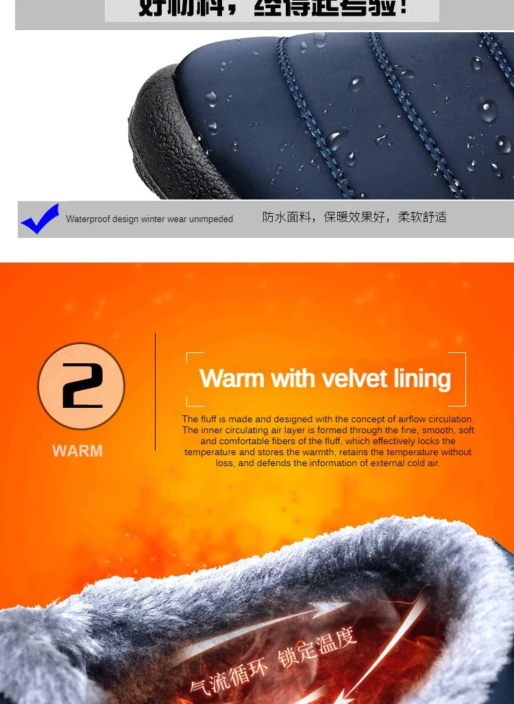Boots Men Snow Outdoor Mens Shoes Men's Winter Boots Hiking Ankle Boots Waterproof Men Shoes Work Shoes Footwear