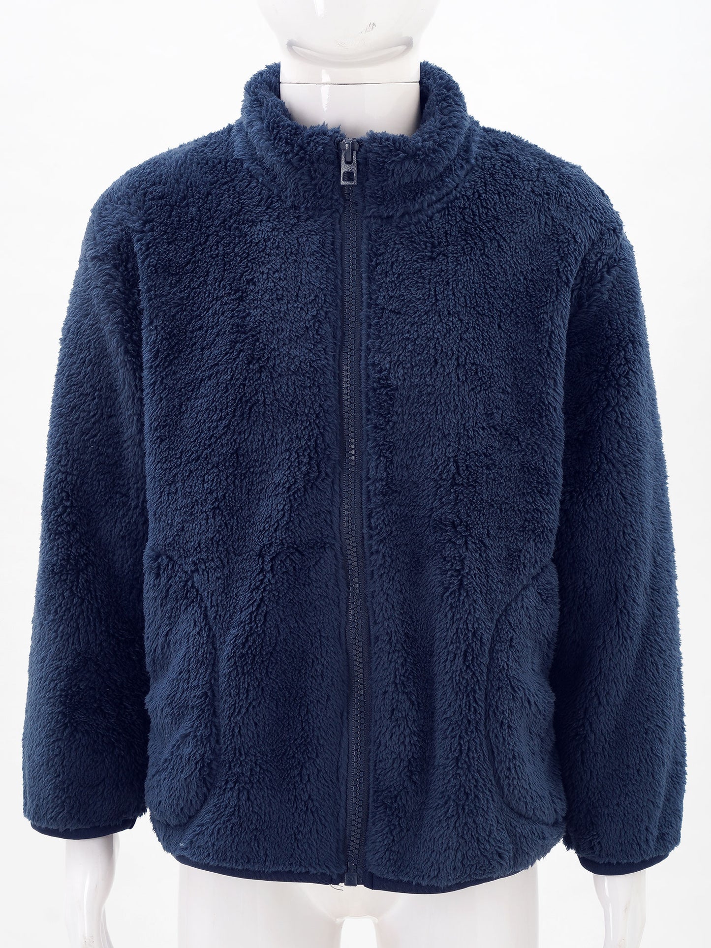 2022 Autumn Winter Girls Boys Casual Soft Warm Long Sleeve Coat Baby Kids Children Fleece Jacket Plush Zipper Closure Outerwear