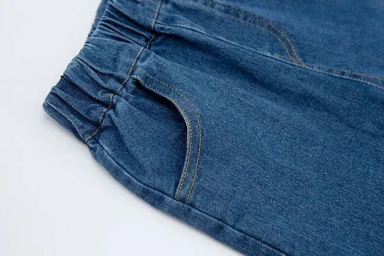 Pantalones vaqueros de primavera y otoño para niños de 4 a 6 años, de algodón con estampado y empalme elástico, pantalones vaqueros coreanos para adolescentes, ropa para niños nueva