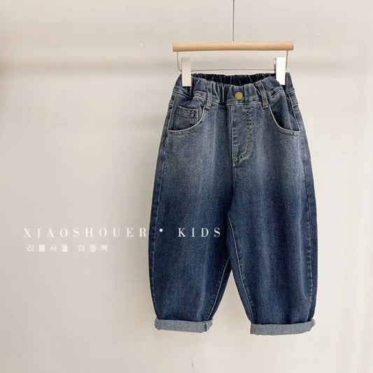 Pantalones vaqueros de primavera y otoño para niños, nuevo estilo de moda extranjera, pantalones vaqueros casuales de moda para niños de 2, 3, 4, 5, 6, 7 y 8 años.