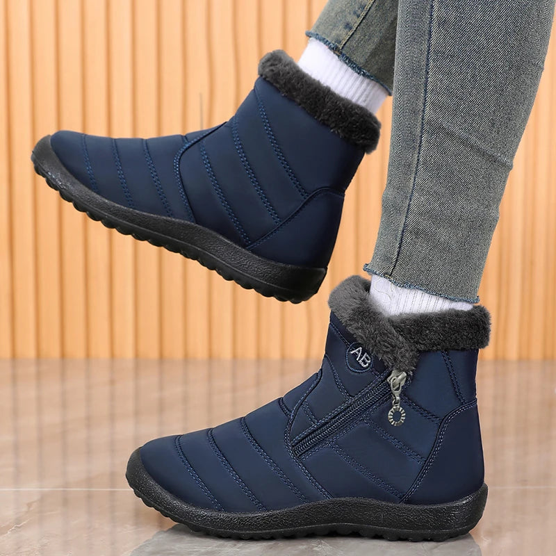 Snow Women Boots Comfortable Women's Boots Waterproof Women Shoes Zipper Shoes Woman Soft Fur Women's Winter Boots Botas Mujer