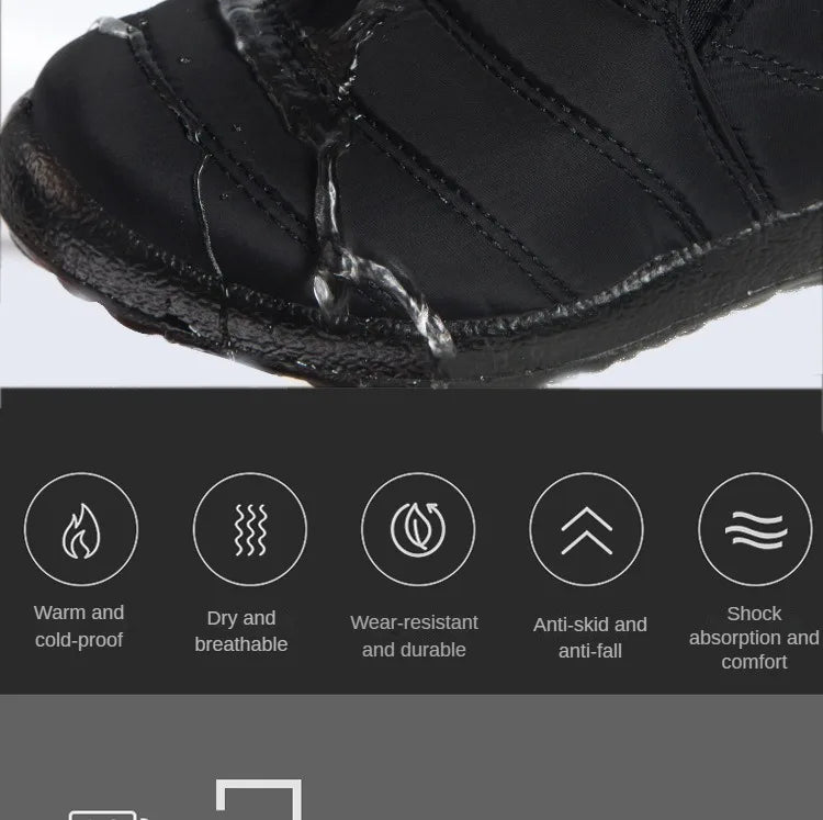 Snow Women Boots Fashion Unisex Shoes Slip On Platform Shoes For Women Ankle Boots Waterproof Plush Winter Shoes Botas Mujer