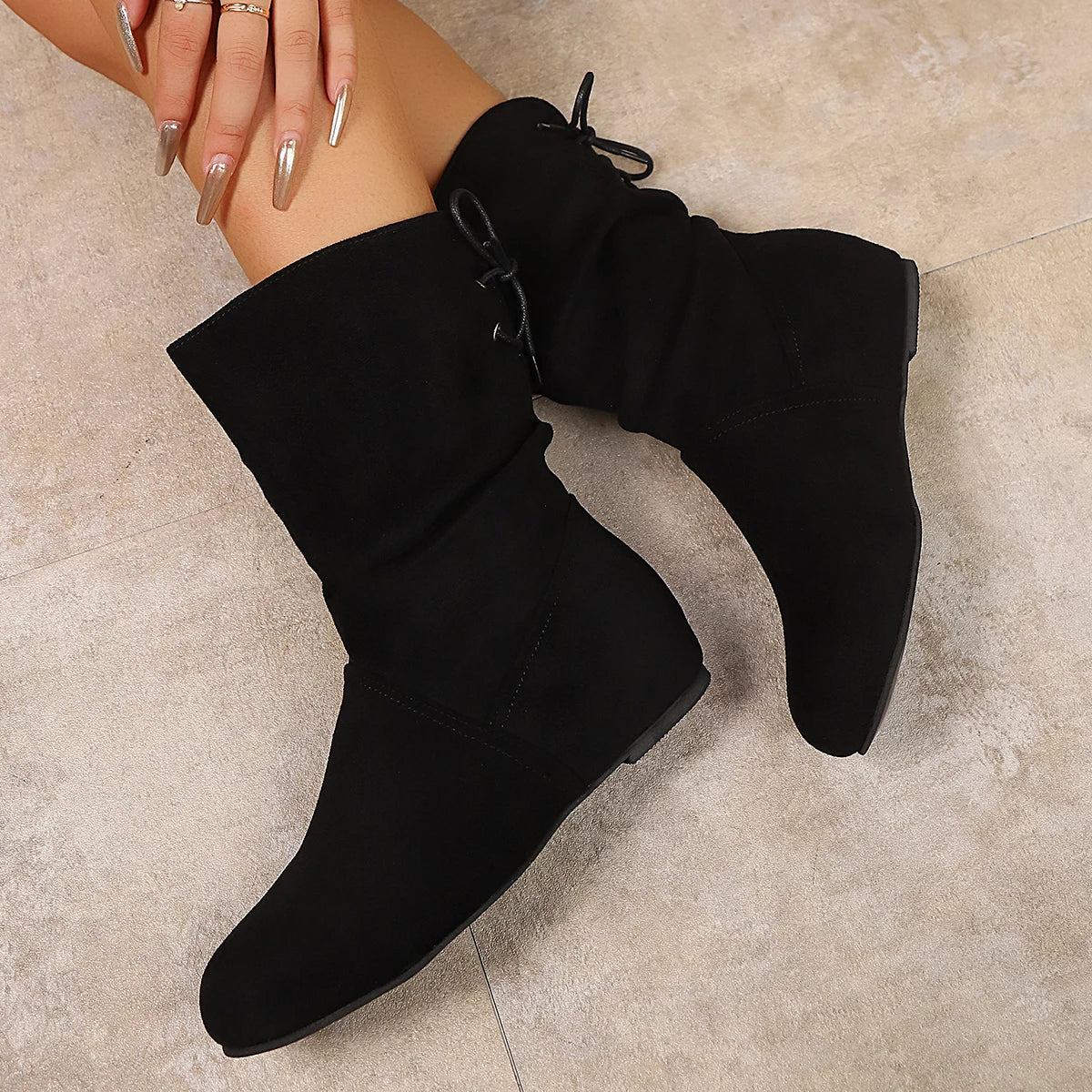 Low Heel Women Boots New Four Season Comfortable Women Shoes Fashion Outdoor Sexy Mid Calf Boots Woman Botas De Mujer