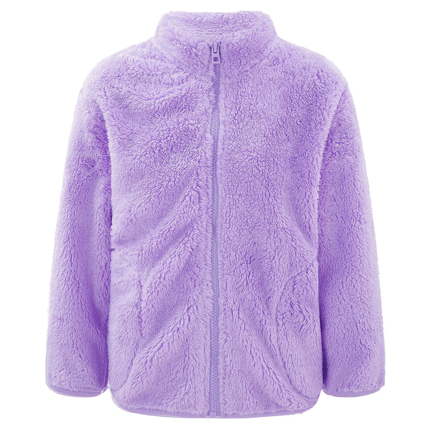 2022 Autumn Winter Girls Boys Casual Soft Warm Long Sleeve Coat Baby Kids Children Fleece Jacket Plush Zipper Closure Outerwear