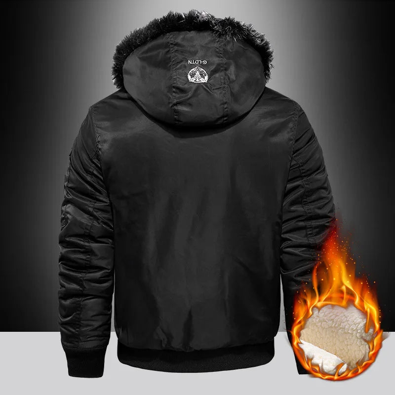 Winter new casual men's cotton-padded padded jacket warm hooded coat windproof men's large size M-5XL cotton-padded jacket