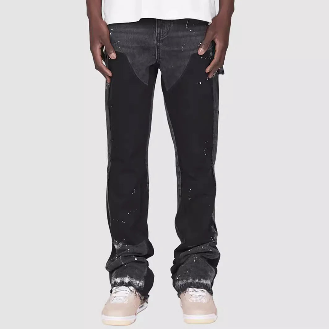 Pantalones vaqueros lavados para hombre, estilo vintage, hasta los tobillos, cintura media, bolsillos, botones, cremallera, desgastados, ropa de calle, pantalones rectos