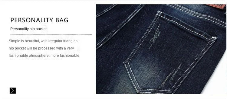 Pantalones vaqueros de diseño de primavera y otoño para hombre, estilo coreano, estilo boy friend, de algodón, elásticos, ajustados e informales.