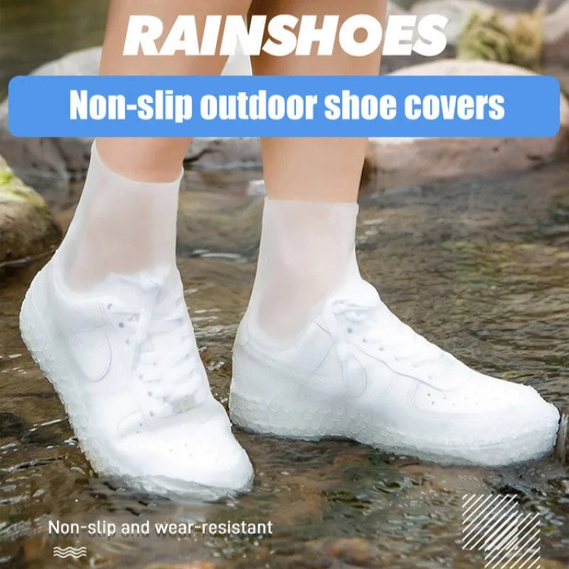 Outdoor Antislip Rain Shoes Shoe Covers Reusable Fashion Waterproof One Size Shoes Protectors Wearable Midcalf Rain Shoes Covers