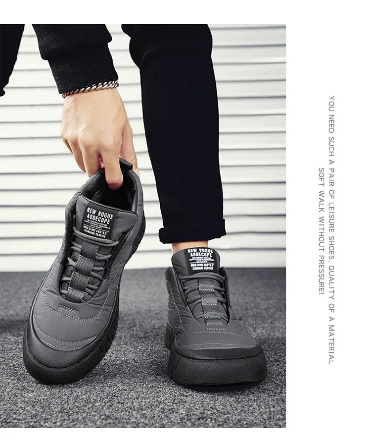 Classics Men's Soft Plush Ankle Boots Waterproof Snow Boots Designer Warm Platform Boots Versatile Lace Up Flats Hiking Boot