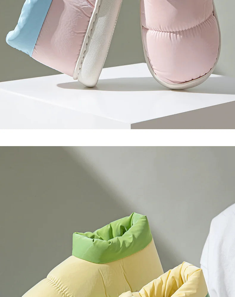 Women's High-End down Fabric Short Boots, Winter Thick-Soled Outdoor Wear, Student Fashion, Couple Indoor Warm, Waterproof, Non-Slip, Thickened