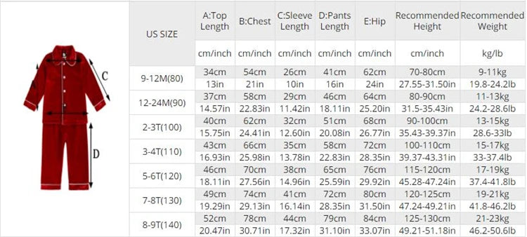 Christmas Baby Boy Girl Red Pajamas Sets For New Year Velvet Kids Family Match Pyjamas Bathrobe Outfits Children Pjs Homewear