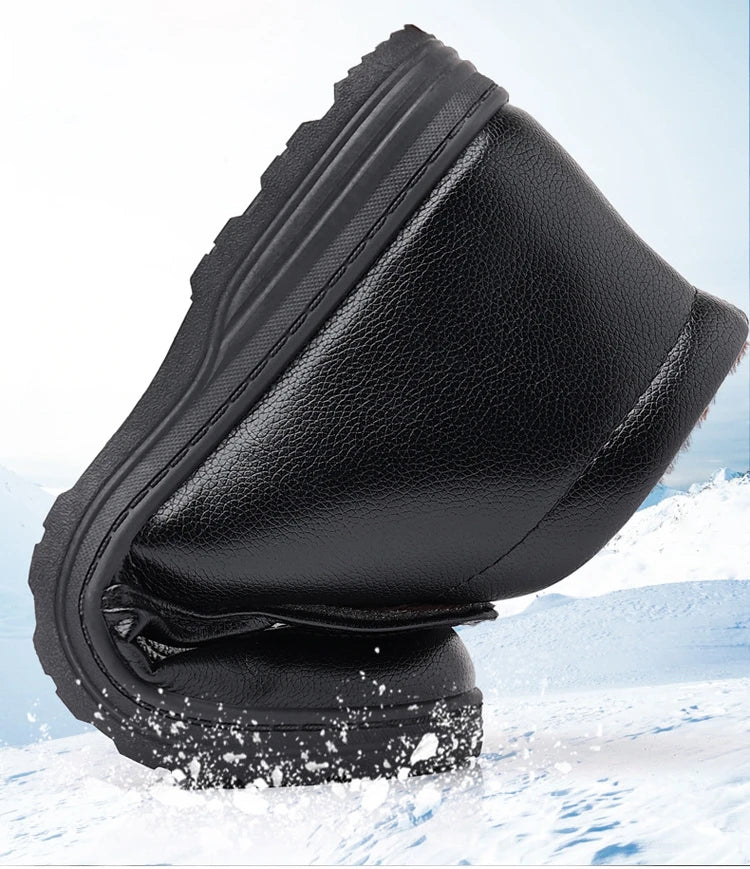 Chaussures en coton pour hommes, montantes, imperméables, décontractées, en cuir, bottes d'hiver chaudes et confortables, bottines tendance pour hommes, nouveautés