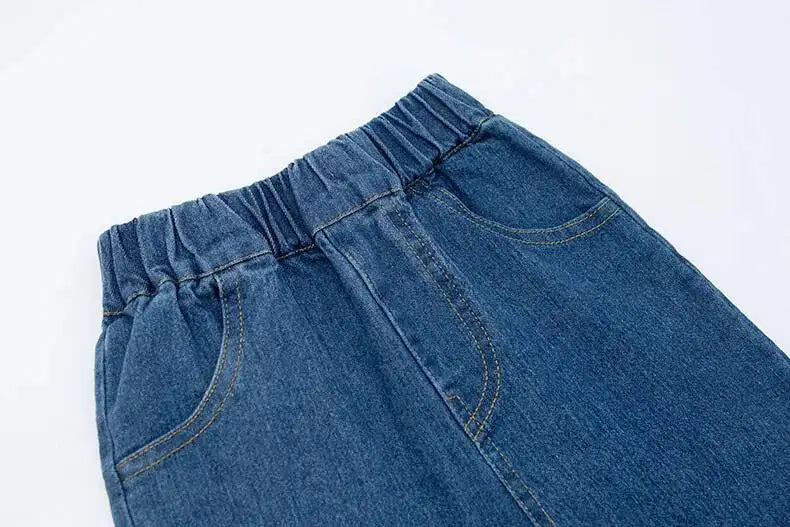 Pantalones vaqueros de primavera y otoño para niños de 4 a 6 años, de algodón con estampado y empalme elástico, pantalones vaqueros coreanos para adolescentes, ropa para niños nueva