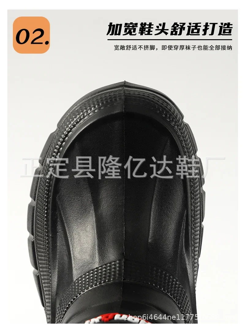 Botas de nieve para hombre, cálidas, gruesas y afelpadas, impermeables, antideslizantes, para la lluvia, ligeras y resistentes al desgaste, de algodón para el trabajo.