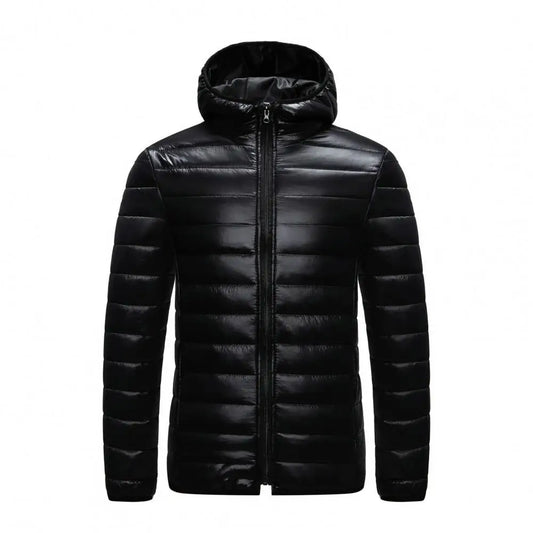 Winter Men Coat Hooded Cotton Padded Warm Windproof Parka Cotton-padded Zipper Closure Lightweight Male Down Coat Sports Clothes