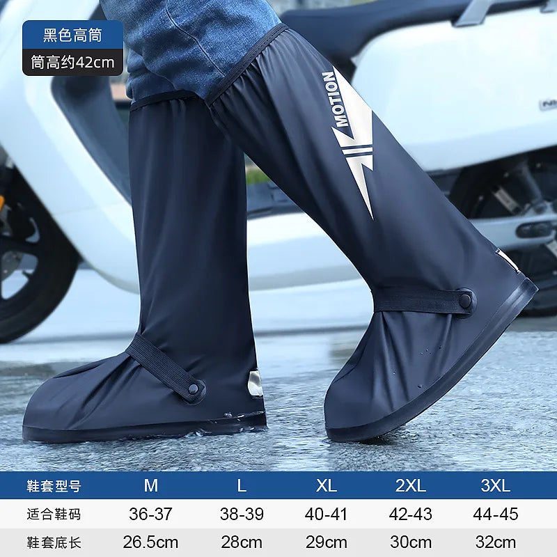 Adult Waterproof Shoe Covers Outdoor Travel Rainproof Shoe Covers Bandage Style Thickened Non-slip Rain Boots Covers