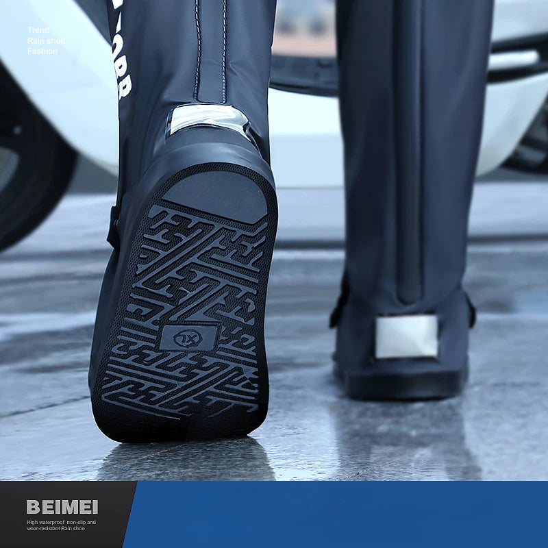 Adult Waterproof Shoe Covers Outdoor Travel Rainproof Shoe Covers Bandage Style Thickened Non-slip Rain Boots Covers