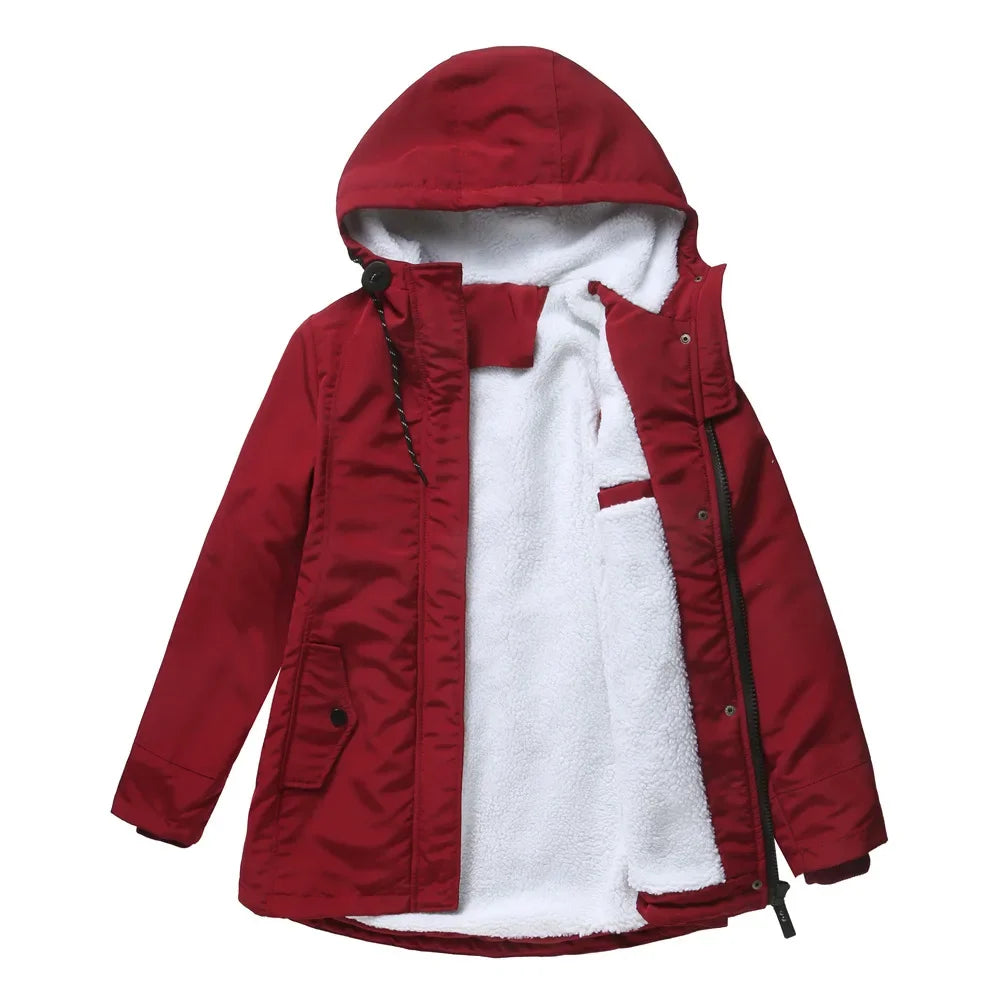 2023 Womens Parker Coat Autumn/winter Cotton-padded Jacket for Women Thickened Jacket Womens Casual Hooded Coat
