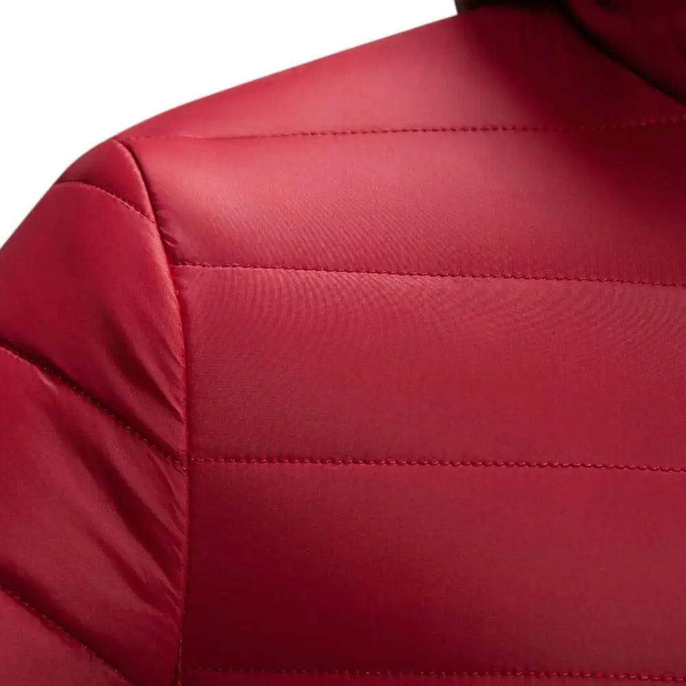 Winter Men Coat Hooded Cotton Padded Warm Windproof Parka Cotton-padded Zipper Closure Lightweight Male Down Coat Sports Clothes